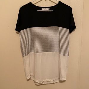 Black and white color block top